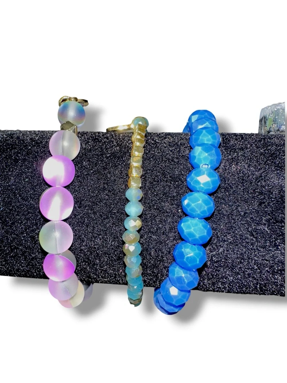 Kinsley Armelle 6pc Druzy Geode Stone Beaded Bracelet Stack Set Boho STRETCH FAB